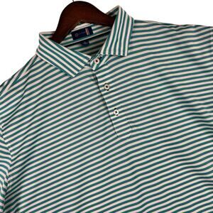 Stitch Golf Men’s XL Striped Performance Polo Shirt Blue Stretch Clubhouse Wear